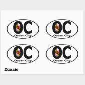 Ocean City Maryland Decal (set van 4) Ovale Sticker (Vel)