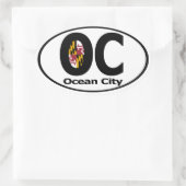 Ocean City Maryland Decal (set van 4) Ovale Sticker (Tas)