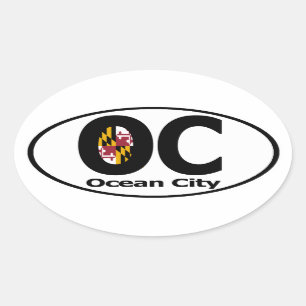 Ocean City Maryland Decal (set van 4) Ovale Sticker