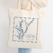 Ocean City Maryland Elegant Navy bruiloft Welkom Tote Bag
