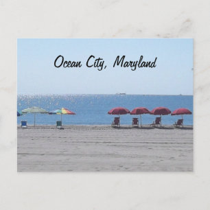 Ocean City, Maryland - Empty Beach Briefkaart
