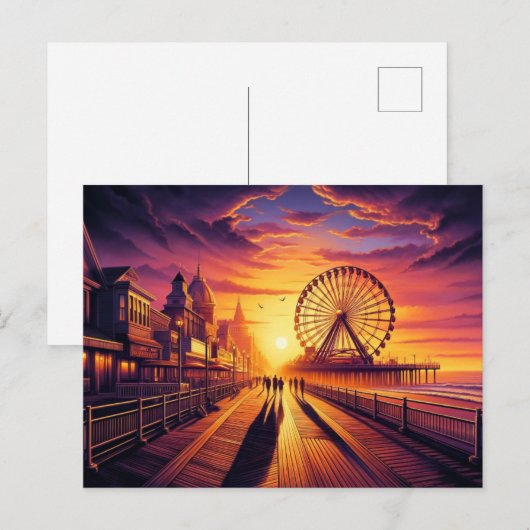 Ocean City, Maryland Gouden uur Briefkaart (Voorkant / Achterkant)