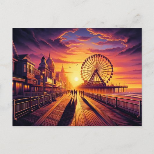 Ocean City, Maryland Gouden uur Briefkaart (Voorkant)