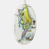 Ocean City, Maryland  kaart Keramisch Ornament (Rechts)