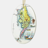 Ocean City, Maryland  kaart Keramisch Ornament (Links)