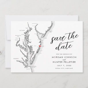 Ocean City Maryland Kaart Minimalistische Moderne 