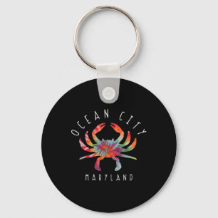 Ocean City Maryland Krab Tie-Dye Zomer Vakantie Sleutelhanger