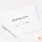 Ocean City Maryland Logo (dolfijn) Ovale Sticker (Envelop)