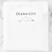 Ocean City Maryland Logo (dolfijn) Ovale Sticker (Tas)