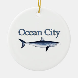Ocean City Maryland Logo (mako shark) Keramisch Ornament