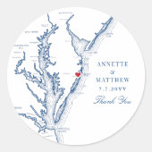 Ocean City Maryland Marine bruiloft gunst Ronde Sticker (Voorkant)