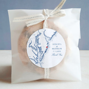 Ocean City Maryland Marine bruiloft gunst Ronde Sticker