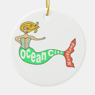 Ocean City, Maryland Mermaid Keramisch Ornament
