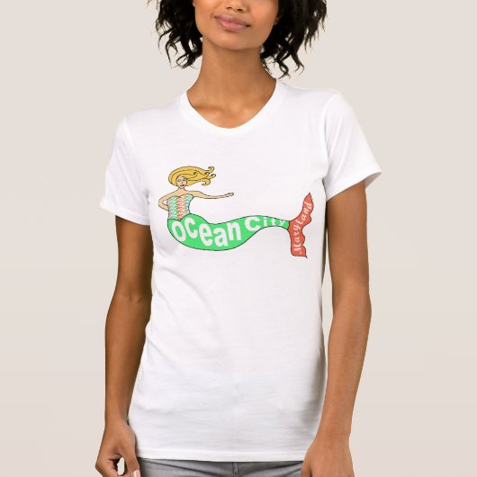 Ocean City, Maryland Mermaid T-shirt (Voorkant)