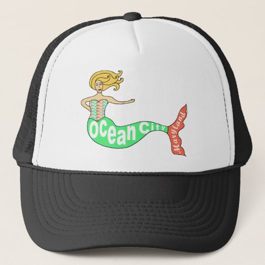 Ocean City, Maryland Mermaid Trucker Pet (Voorkant)