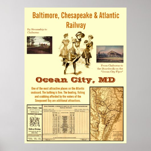 Ocean City, Maryland per spoor Poster (Voorkant)