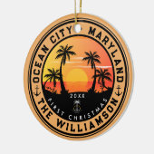Ocean City Maryland Retro Sunset Souvenirs 80s Keramisch Ornament (Links)