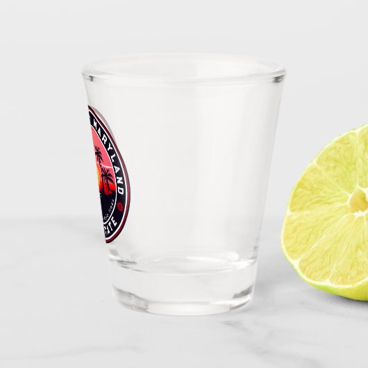 Ocean City Maryland Retro Sunset Souvenirs 80s Shot Glas (Rechts)