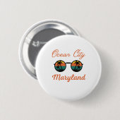 Ocean City Maryland Ronde Button 5,7 Cm (Voorkant /achterkant)