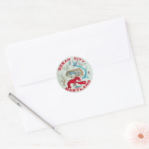 "Ocean City Maryland  Ronde Sticker