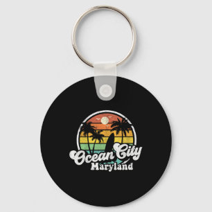 Ocean City Maryland Strandvakantie Retro Surfen S Sleutelhanger