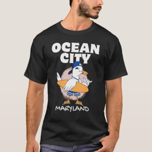 OCEAN CITY MARYLAND Surfen Zeemeeuw Retro T-shirt