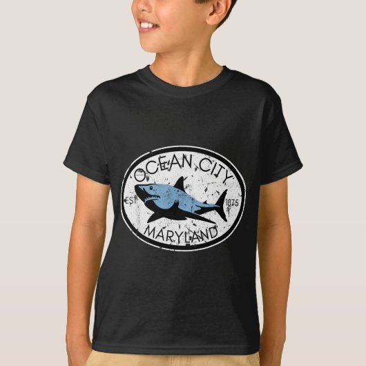Ocean City Maryland Vist Shark Fish Beach MD VI T-shirt (Voorkant)