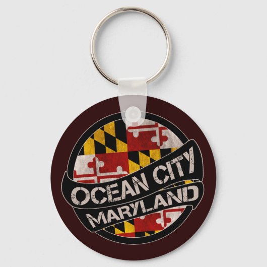Ocean City Maryland vlag sleutelhanger (Voorkant)