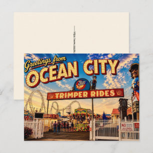 Ocean City MD Amusement Ansichtkaart Briefkaart