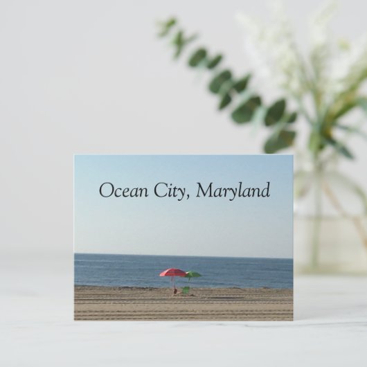 Ocean City MD Beach Briefkaart (Staand voorkant)