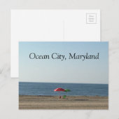 Ocean City MD Beach Briefkaart (Voorkant / Achterkant)