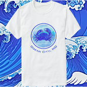Ocean City, MD Blue Crab en Waves T-shirt