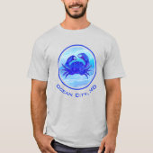 Ocean City, MD Blue Crab en Waves T-shirt (Voorkant)
