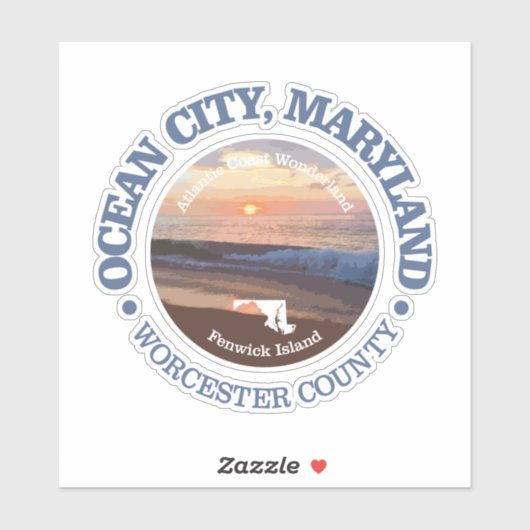 Ocean City MD (C) Sticker (Vel)