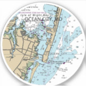 Ocean City MD Chart Sticker (Voorkant)