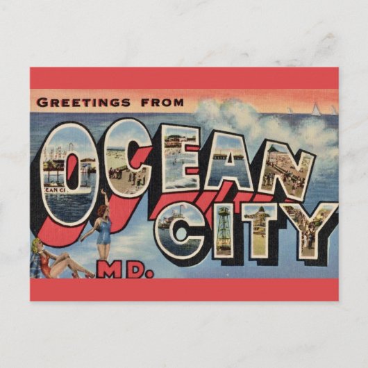 Ocean City MD-groet Briefkaart (Voorkant)