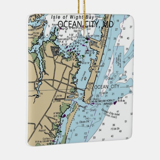 Ocean City MD Nautical Chart Keramisch Ornament (Rechts)