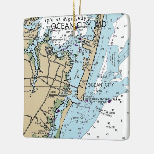 Ocean City MD Nautical Chart Keramisch Ornament (Links)
