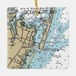 Ocean City MD Nautical Chart Keramisch Ornament