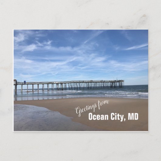 Ocean City, MD Pier Briefkaart (Voorkant)