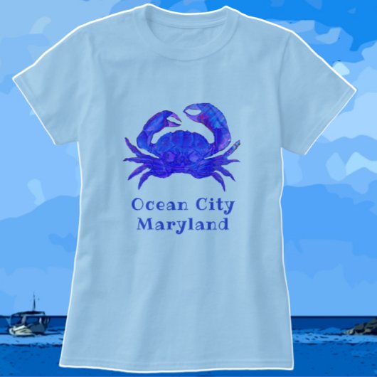 Ocean City MD Radiant Blue Crab T-shirt