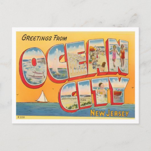 Ocean City, New Jersey Big Letters Briefkaart (Voorkant)