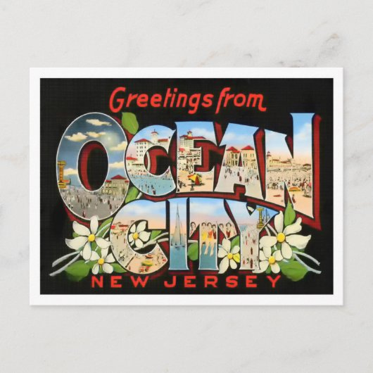 Ocean City, New Jersey Big Letters Briefkaart (Voorkant)