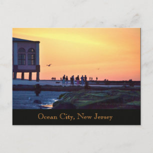 Ocean City, New Jersey Music Pier Ansichtkaart Aankondigingskaart