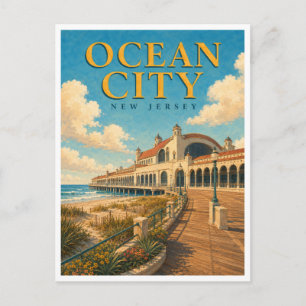 Ocean City New Jersey Music Pier GeoSaga Briefkaart