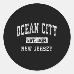 Ocean City New Jersey NJ Gevestigde Sport Ronde Sticker