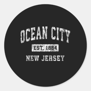 Ocean City New Jersey NJ Gevestigde Sport Ronde Sticker