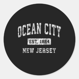 Ocean City New Jersey NJ Gevestigde Sport Ronde Sticker
