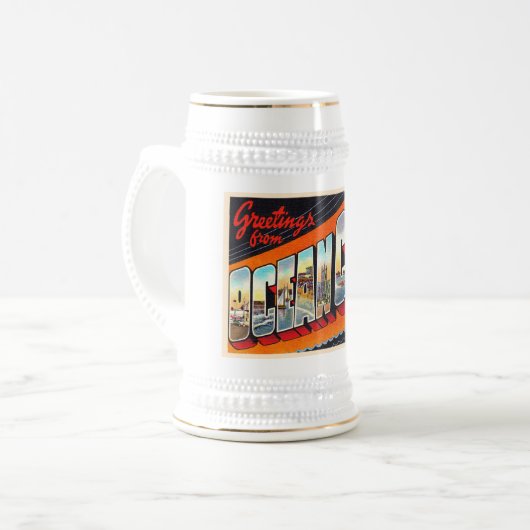Ocean City New Jersey NJ Large Letter Postcard Bierpul (Voorkant links)