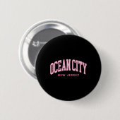 Ocean City New Jersey Nj Retro Preppy Throwback Wo Ronde Button 5,7 Cm (Voorkant /achterkant)